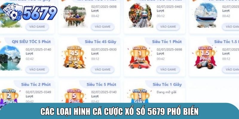 Các loại hình cá cược xổ số 5679 phổ biến